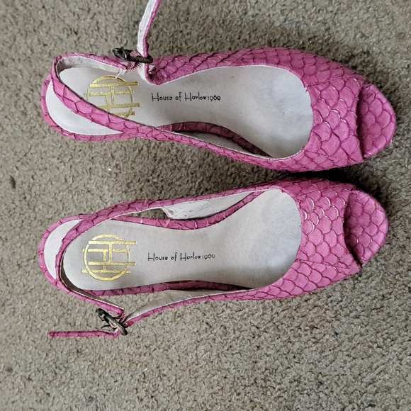 House Of Harlow 1960 Nadia Fish Scales Pink Shoes - Picture 2 of 11